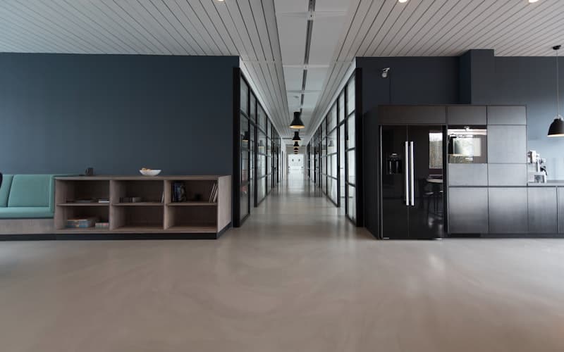 Modern office building lobby interior